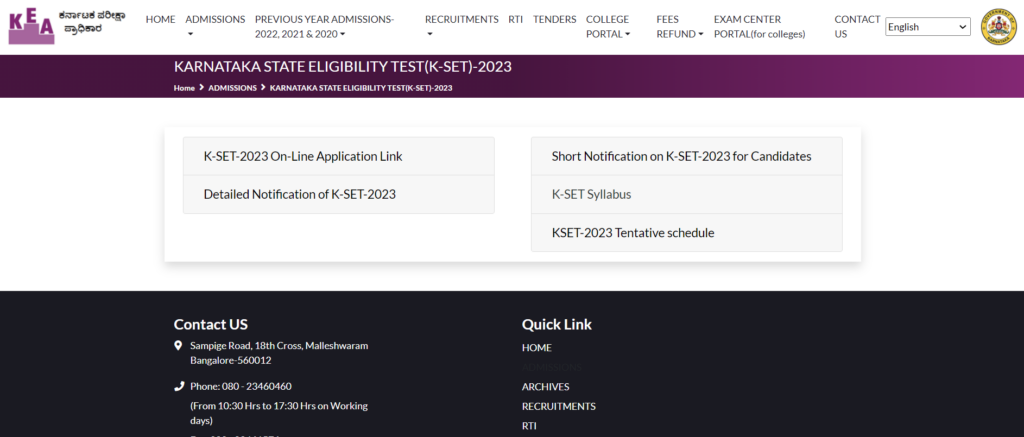 KEA KSET 2023 Online Application Fill Up Procedure 